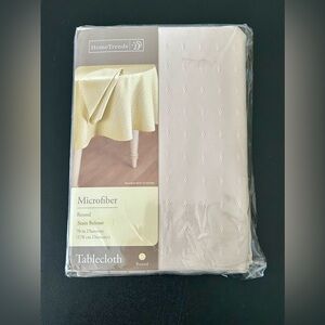 Home Trends Microfiber 70” Round Tablecloth Tan New